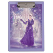 Zephyr Einhorn- und Märchenkunst von Renee Lavoie Klemmbrett (Vorderseite)