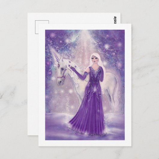 Zephyr Einhorn- und Märchenkunst von Renee Lavoie Postkarte (Vorne/Hinten)