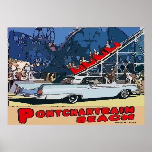 Zephyr Pontchartrain Strand Vintag Poster (Vorne)