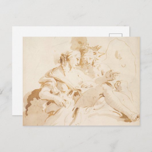 Zephyr und Flora Postkarte (Vorne/Hinten)