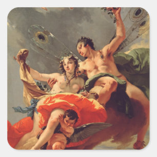 Zephyr und Flora Quadratischer Aufkleber