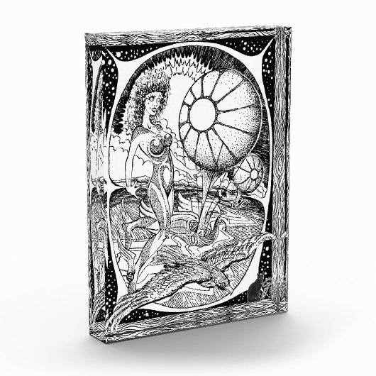 Zephyrelle Linienillustration Acrylblock Fotoblock (Links)