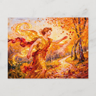 Zephyros Gott des Westwinds aus der griechischen M Postkarte