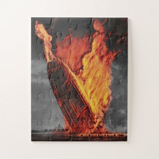 Zeppelin Airship Hindenburg Desaster Circa 1937 Ji Puzzle