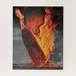 Zeppelin Airship Hindenburg Desaster Circa 1937 Puzzle