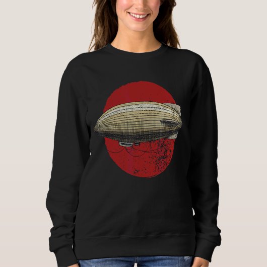 Zeppelin Airship Retro Pilot Airline Vintag Sweatshirt (Vorderseite)