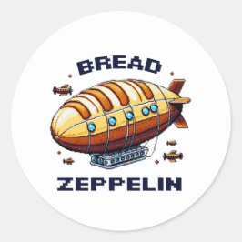 Zeppelin-Brot - Whimsical 8-Bit Airship Art Runder Aufkleber