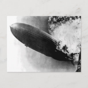 Zeppelin Burning Postkarte