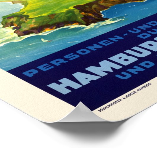 Zeppelin-Fahrten Deutschland Vintage Poster 1935 (Ecke)