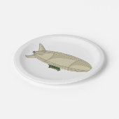 Zeppelin Flying Transport Pappteller (Schrägansicht)