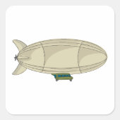 Zeppelin Flying Transport Quadratischer Aufkleber (Vorderseite)