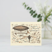Zeppelin hebt ab postkarte (Stehend Vorderseite)