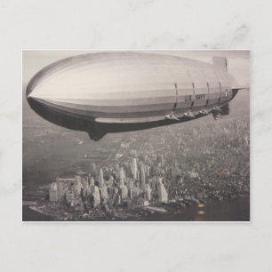 Zeppelin in New York City Postkarte