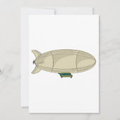 Zeppelin Luftschiff Retro Sci-Fi Blimp Einladung (Vorderseite)