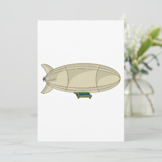 Zeppelin Luftschiff Retro Sci-Fi Blimp Einladung (Stehend Vorderseite)