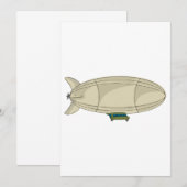 Zeppelin Luftschiff Retro Sci-Fi Blimp Einladung (Vorne/Hinten)