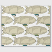 Zeppelin Luftschiff Retro Sci-Fi Blimp Geschenkpapier (Flach)