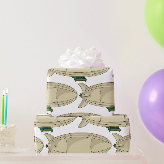 Zeppelin Luftschiff Retro Sci-Fi Blimp Geschenkpapier