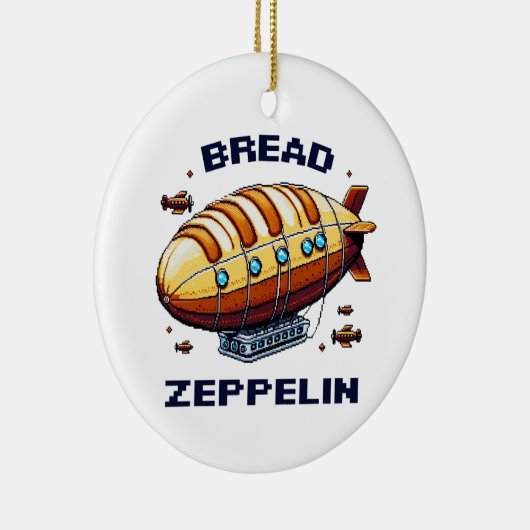 Zeppelin - Pixel Art Airship Retro Design Keramik Ornament (Rechts)