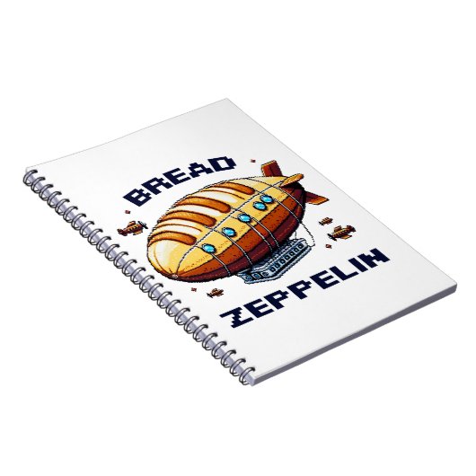 Zeppelin - Pixel Art Airship Retro Design Notizblock (Rechte Seite)