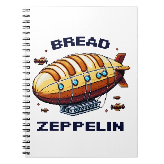 Zeppelin - Pixel Art Airship Retro Design Notizblock (Vorderseite)