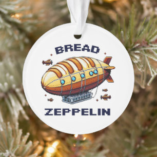 Zeppelin - Pixel Art Airship Retro Design Ornament