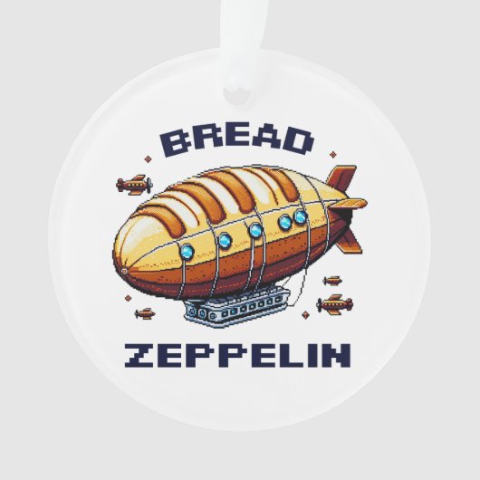 Zeppelin - Pixel Art Airship Retro Design Ornament (Vorderseite)