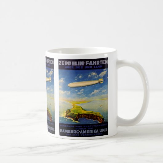 Zeppelin-Reisen ~ Übersee und Land Kaffeetasse (Rechts)