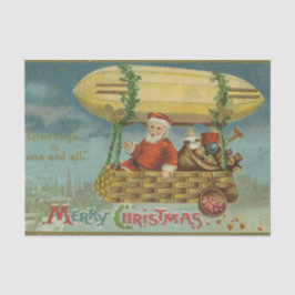 Zeppelin Santa Vintag Viktorianisch Funny Funny Ch Seidenpapier