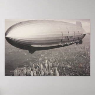 Zeppelin über Manhattan Poster
