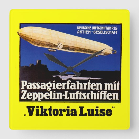 Zeppelin Viktoria Quadratische Wanduhr (Vorderseite)