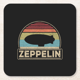 Zeppelin Vintage Retro Zeppelin-Shirt Dirigible Rechteckiger Pappuntersetzer