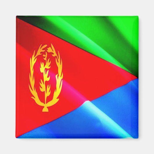zER002 ERITREA, Waving Flag, Afrika, Kühlschrank Magnet (Vorne)