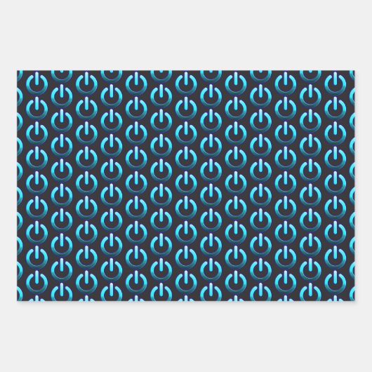 Zer0-Power-Wrapping Paper Flat Sheet Set von 3 Geschenkpapier Set (Vorderseite 3)