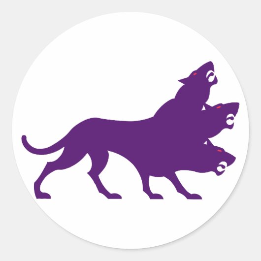 Zerberus cerberus kerberos runder aufkleber (Vorderseite)