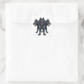 Zerberus Quadratischer Aufkleber (Tasche)