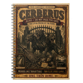 Zerberus, Vintage Zirkusmonster Notizblock