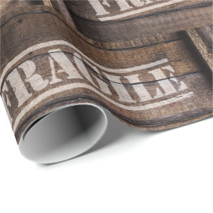 Zerbrechliche Holzkiste vintage Geschenkpapier
