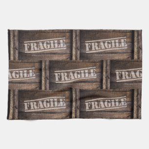 Zerbrechliche Holzkiste vintage Geschirrtuch