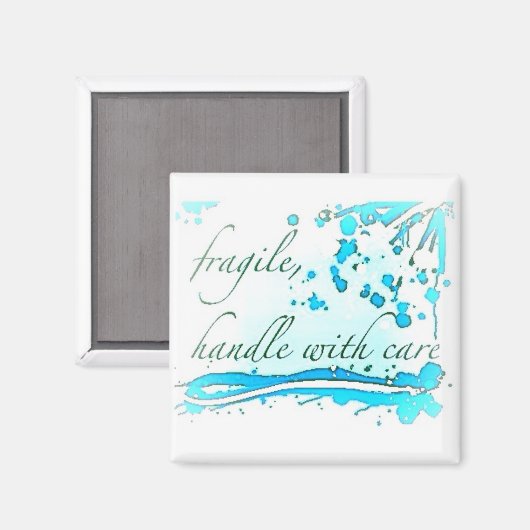 zerbrechlicher Griff mit Pflegemagnet Magnet (Vorderseite/Rückseite)