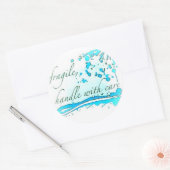 zerbrechlicher Griff mit vorsichtigem, großen Aufk Runder Aufkleber (Umschlag)