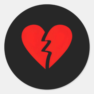 Zerbrochen Er gegen traurige Trennung Scheidung He Runder Aufkleber