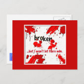 Zerbrochen, Fibromyalgie Postkarte (Vorne/Hinten)