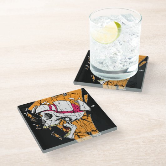 ZERBROCHEN! GLASUNTERSETZER (Schrägansicht)