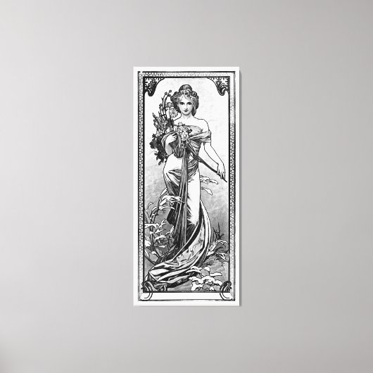 Zerbrochene Blüten von Alphonse Mucha Leinwanddruck (Vorderseite)