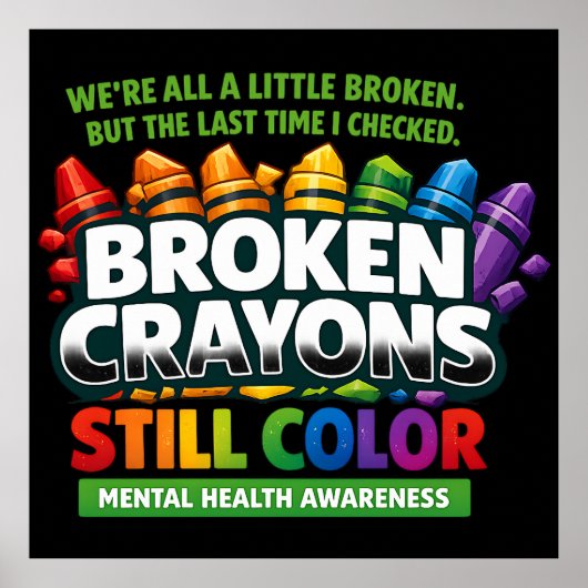 Zerbrochene Buntstifte Poster (Vorne)