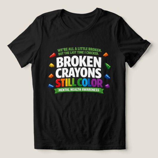 Zerbrochene Buntstifte Tri-Blend Shirt (Design Vorderseite)