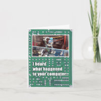 Zerbrochene Computer Sympathy Card (Unsere Gedanke