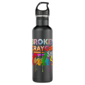 Zerbrochene Crayons immer noch Farbenbewusstsein f Edelstahlflasche (Vorderseite)