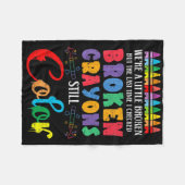 Zerbrochene Crayons immer noch Farbenbewusstsein f Fleecedecke (Vorderseite (Horizontal))